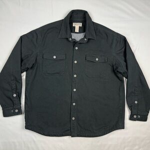 Duluth Trading Mens Hanger Bender Shirt Jacket XL Fleece Lined Fire Hose Canvas